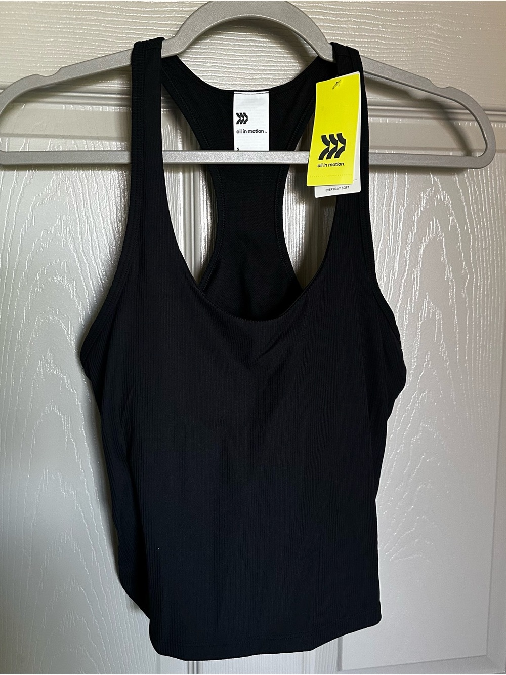all in motion Black Ribbed Racerback Tank